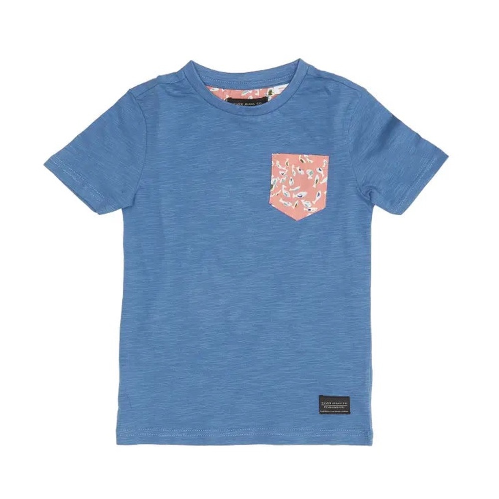 Silver Jeans BNWT Boy’s Short Sleeve Tee Casual Comfort, Blue/Pink, Size 7.